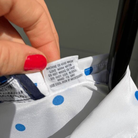 Vintage Japanese Haberdashery Collection White Polka Dot Button-Up Shirt - L - Picture 5 of 5